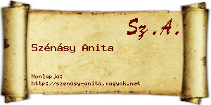 Szénásy Anita névjegykártya