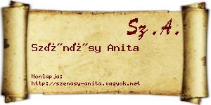 Szénásy Anita névjegykártya