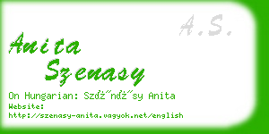 anita szenasy business card